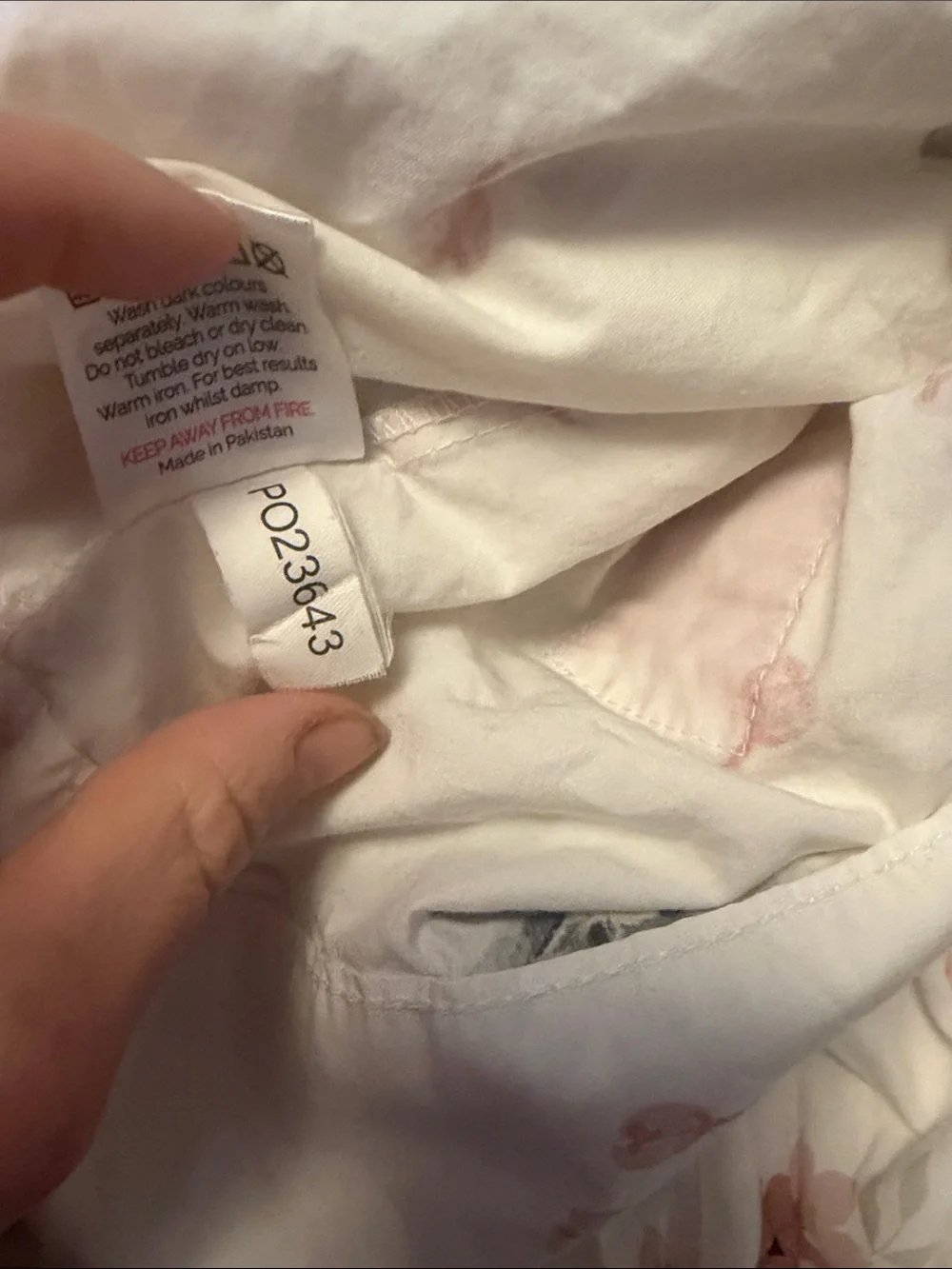 Cath Kidston White Floral Bedding Sheet with Pink and Gray Blooms